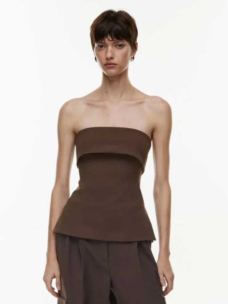 Women’s Strapless Peplum Top