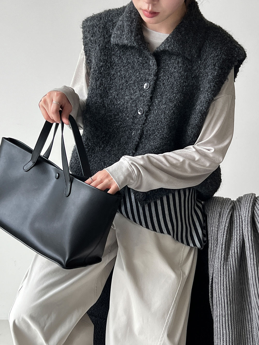 Women’s Textured Button Front Vest