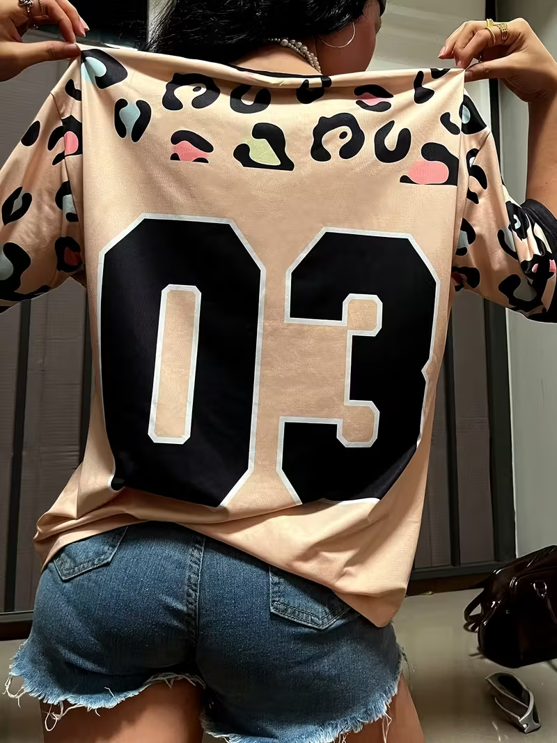 Women's Printed V-Neck T-Shirt