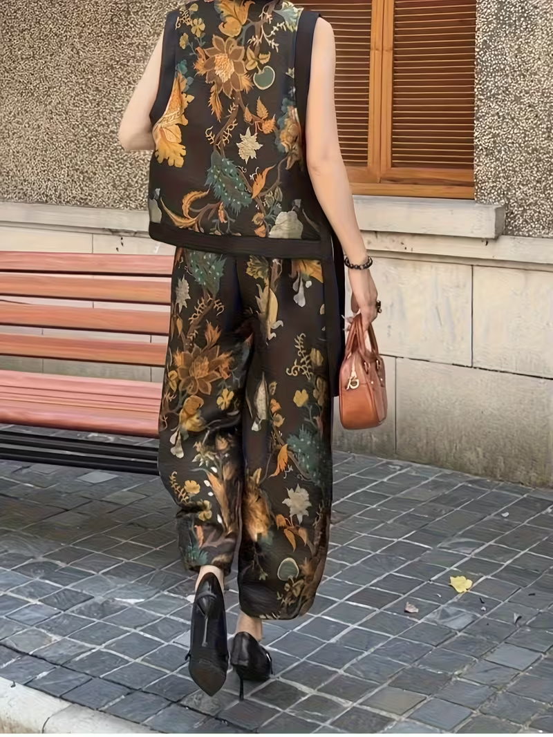 Women’s Sleeveless Vest and Wide-Leg Pants Set