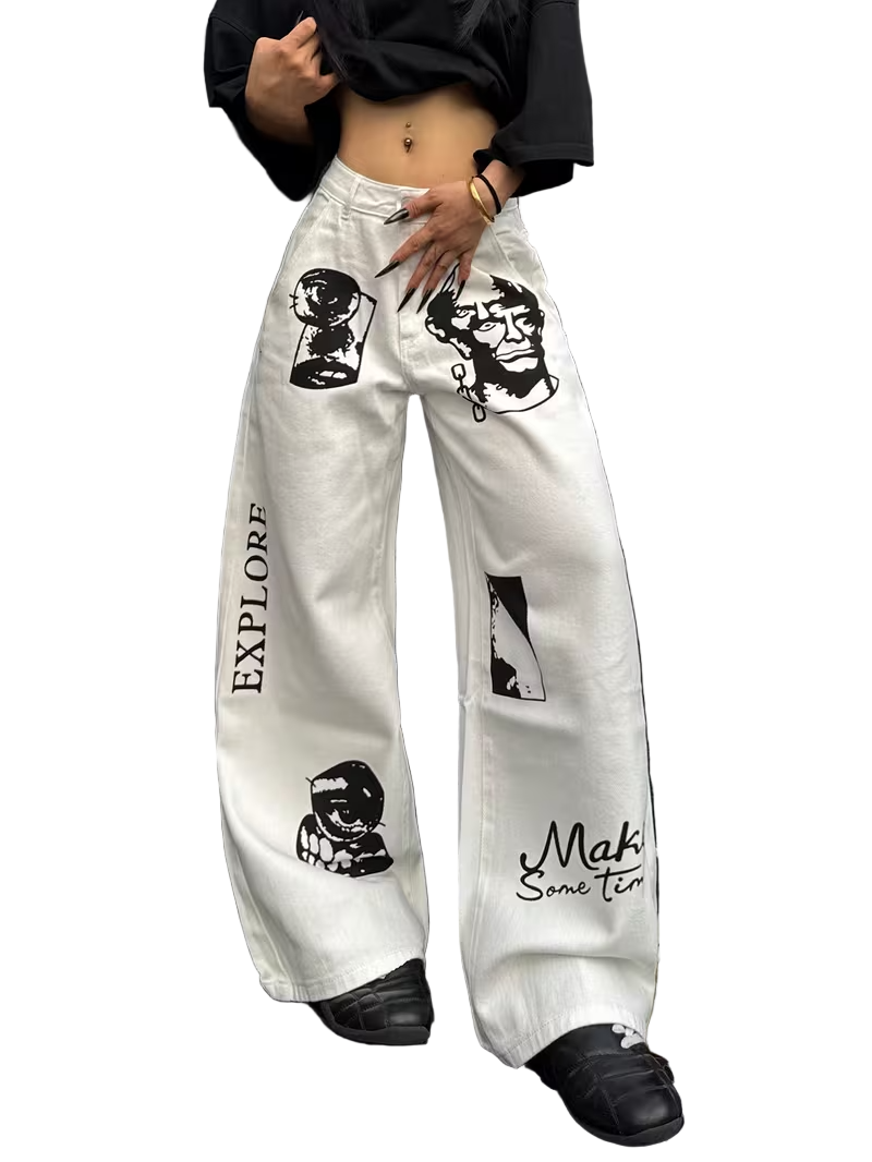 Women’s Wide-Leg Graphic Pants
