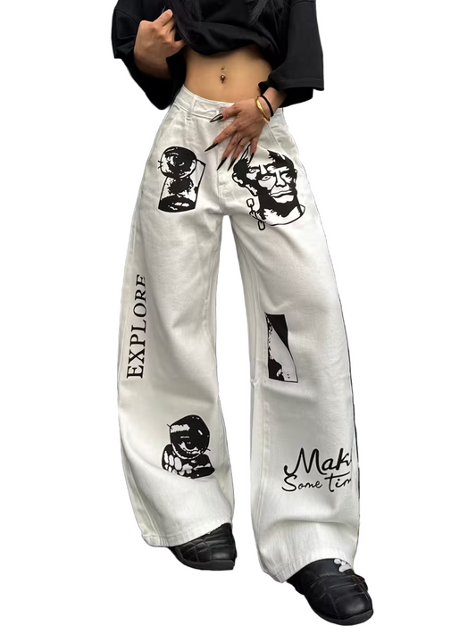 Women’s Wide-Leg Graphic Pants