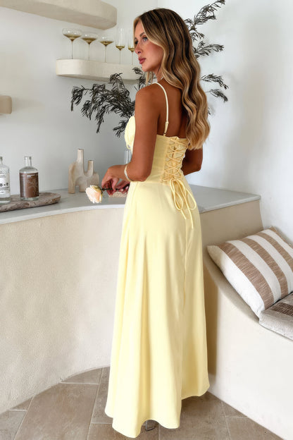 Women Sleeveless Maxi Dress with Ruched Front Detail