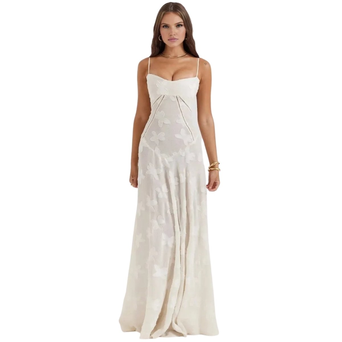 Women’s Corset Maxi Dress with Lace-Up Back