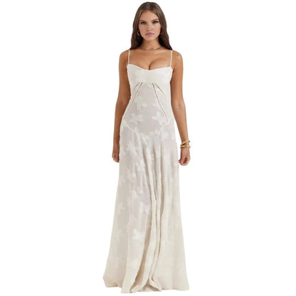 Women’s Corset Maxi Dress with Lace-Up Back