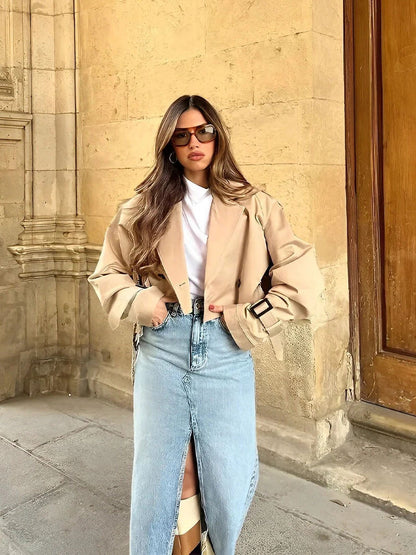 Women’s Cropped Double Breasted Jacket