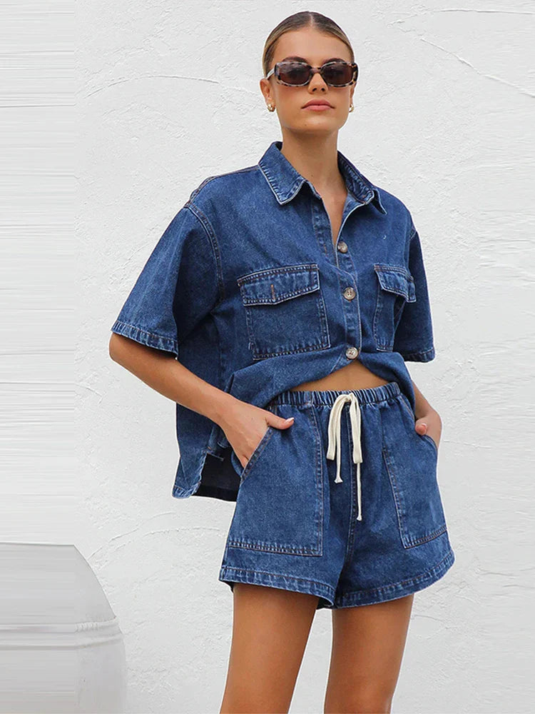 Women’s Denim Shorts Set