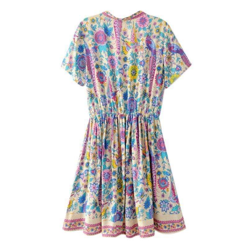 Women’s Floral Mini Dress Short Sleeve