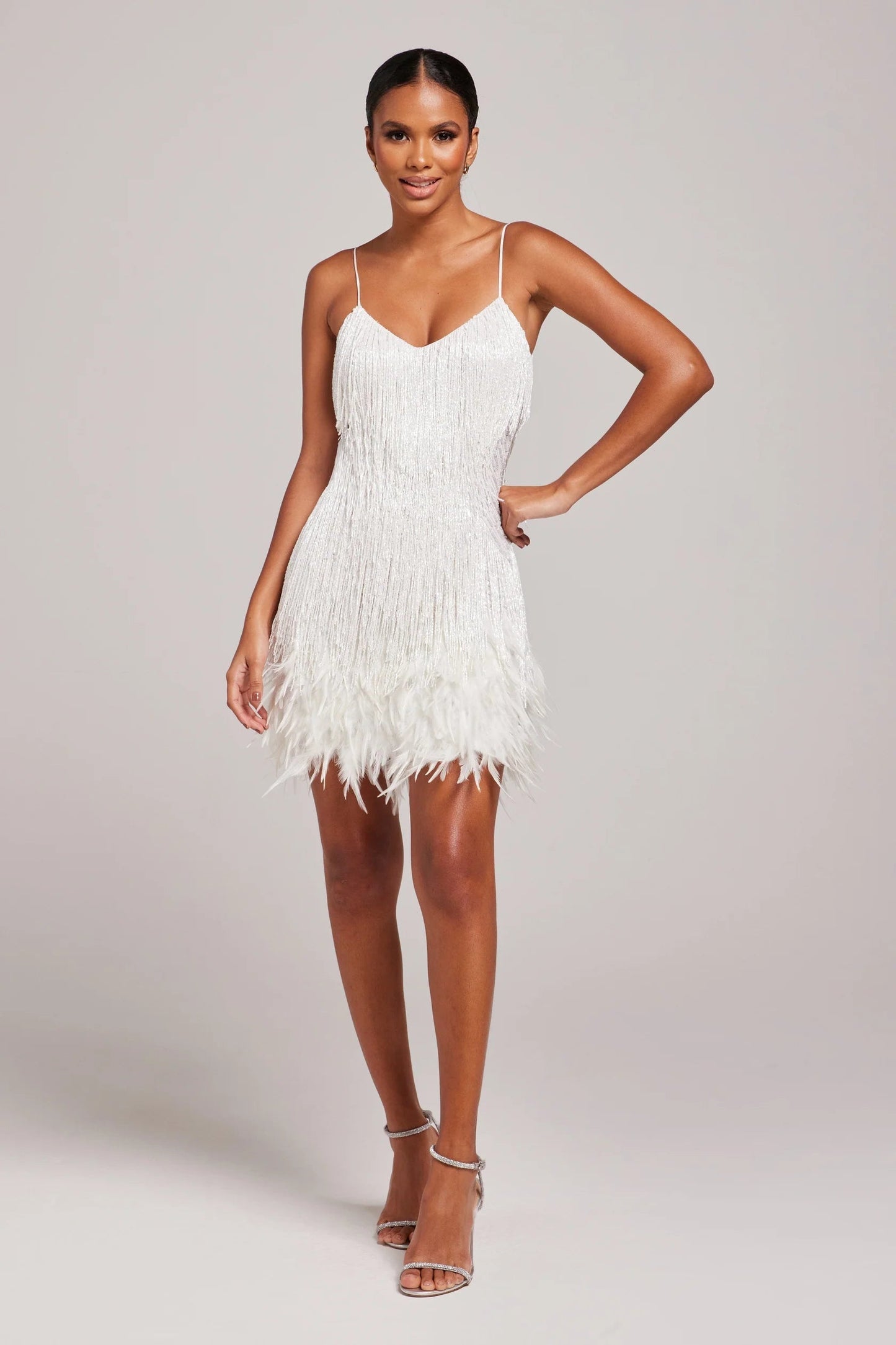 Women’s Fringe Feather Mini Dress