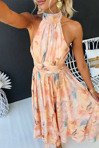Women’s Halter Neck Floral Maxi Dress