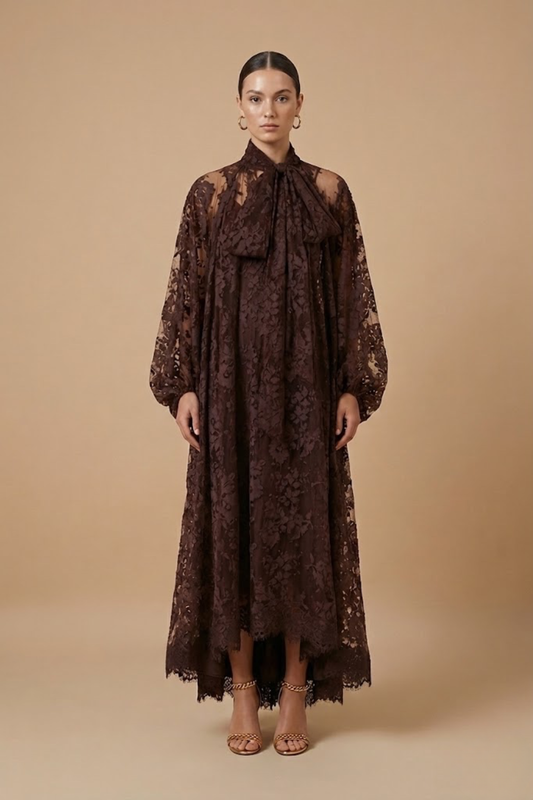 Women’s High Neck Lace Maxi Dress