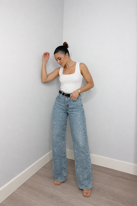 Women’s High Waist Straight Leg Denim Jeans