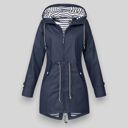 Women’s hooded long jacket zip front