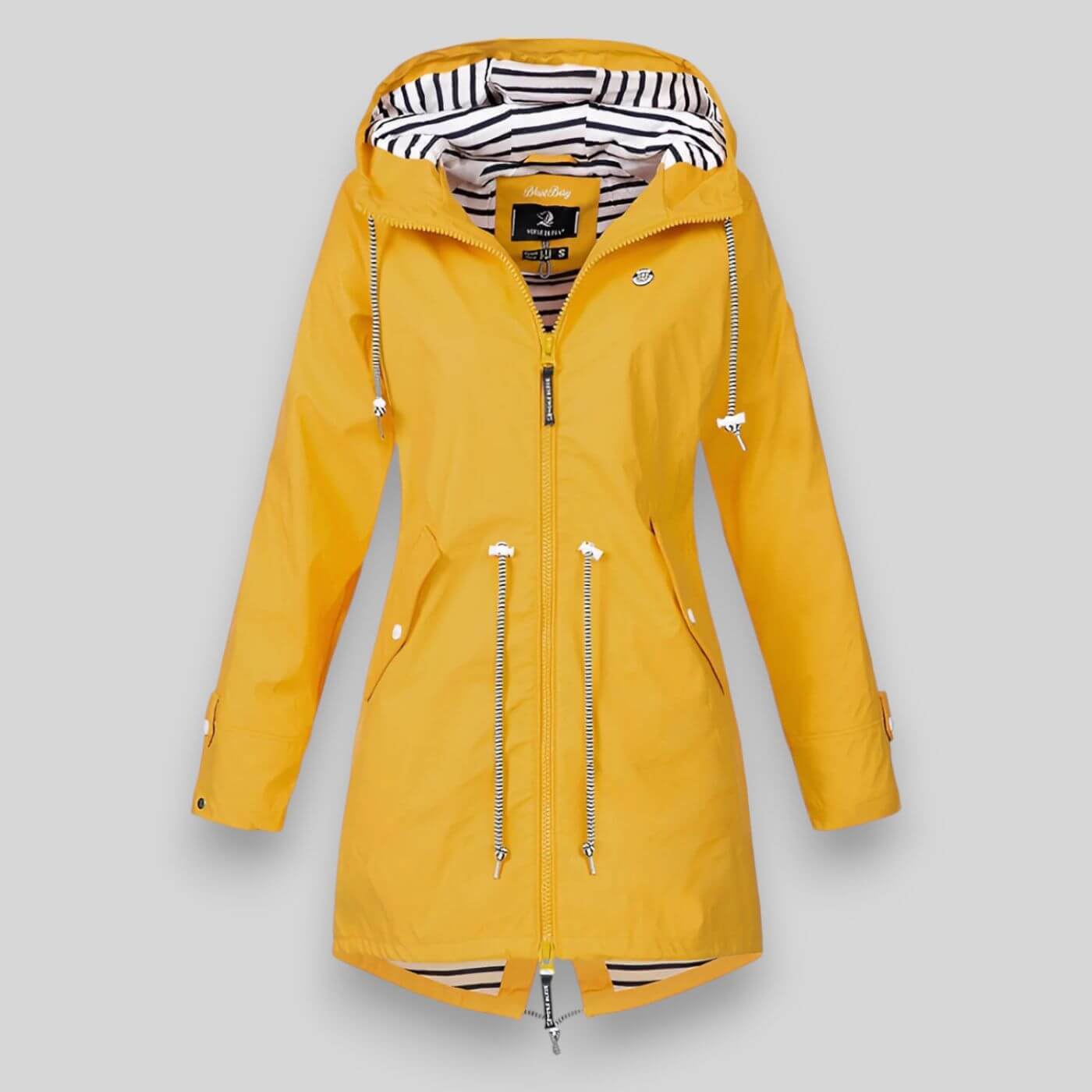 Women’s hooded long jacket zip front