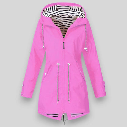 Women’s hooded long jacket zip front