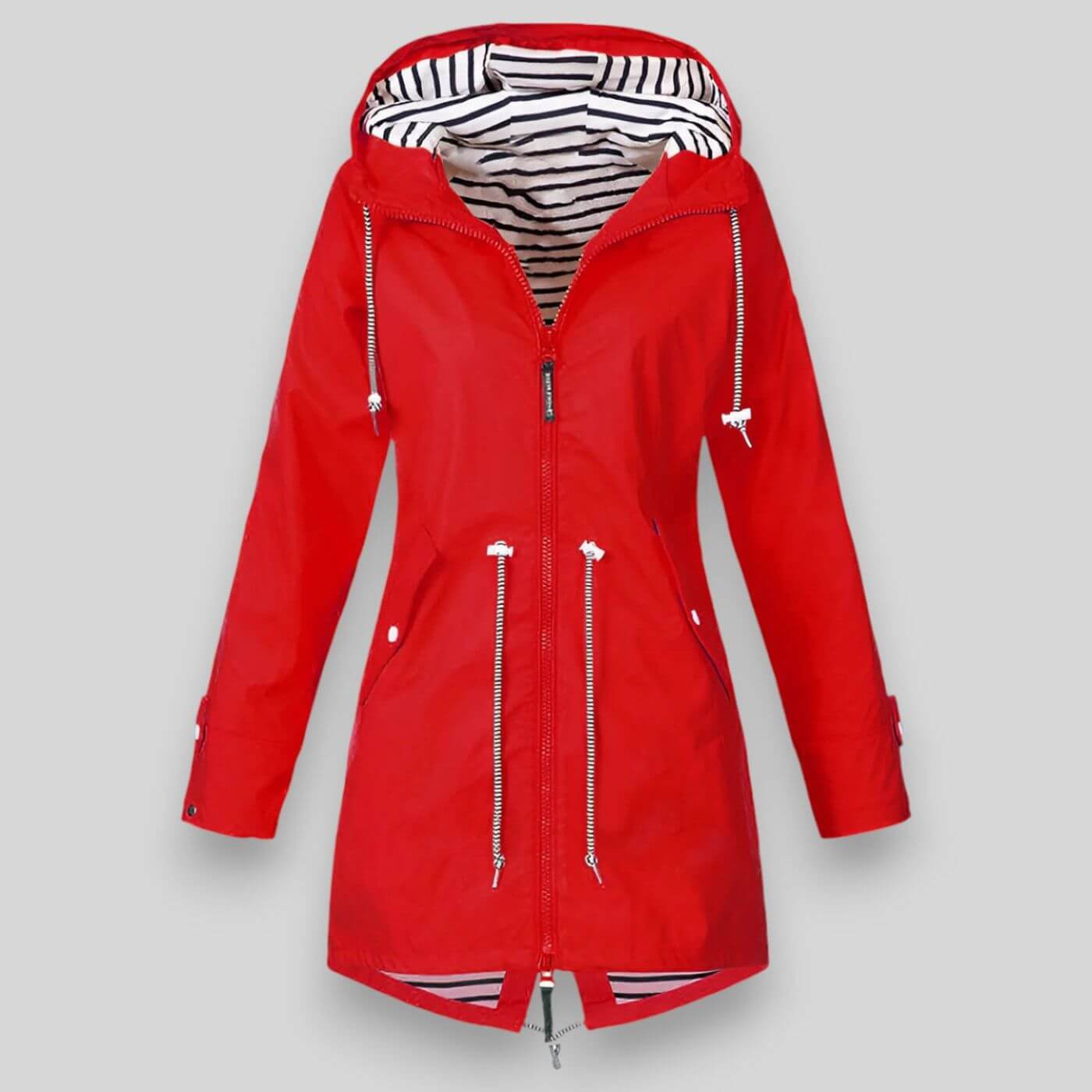 Women’s hooded long jacket zip front
