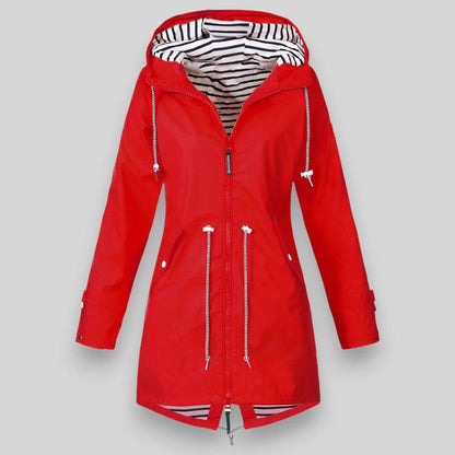 Women’s hooded long jacket zip front
