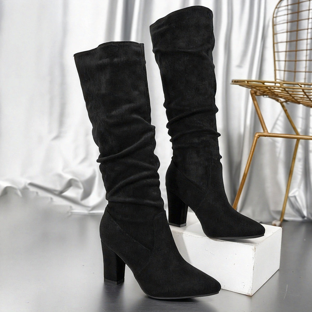 Women’s Knee High Block Heel Boots