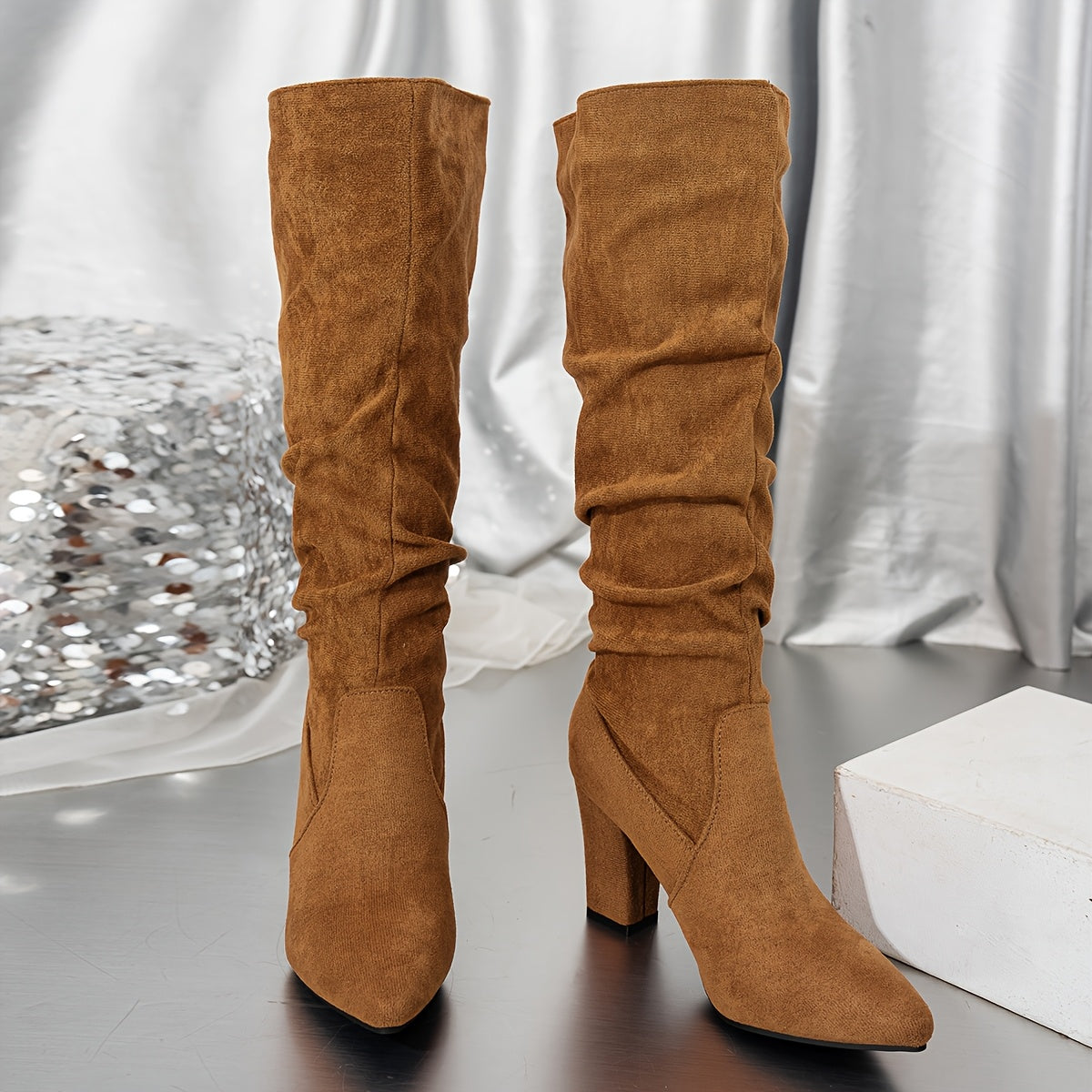 Women’s Knee High Block Heel Boots