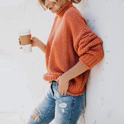 Women’s knitted high neck sweater