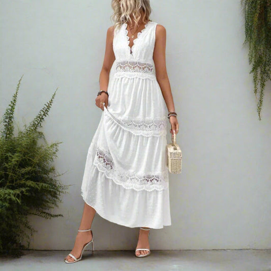 Women’s Lace Panel Maxi Dress
