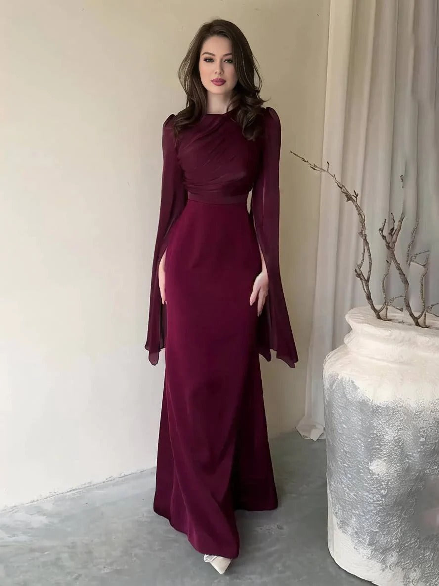 Women’s Long Sleeve Cape Maxi Dress