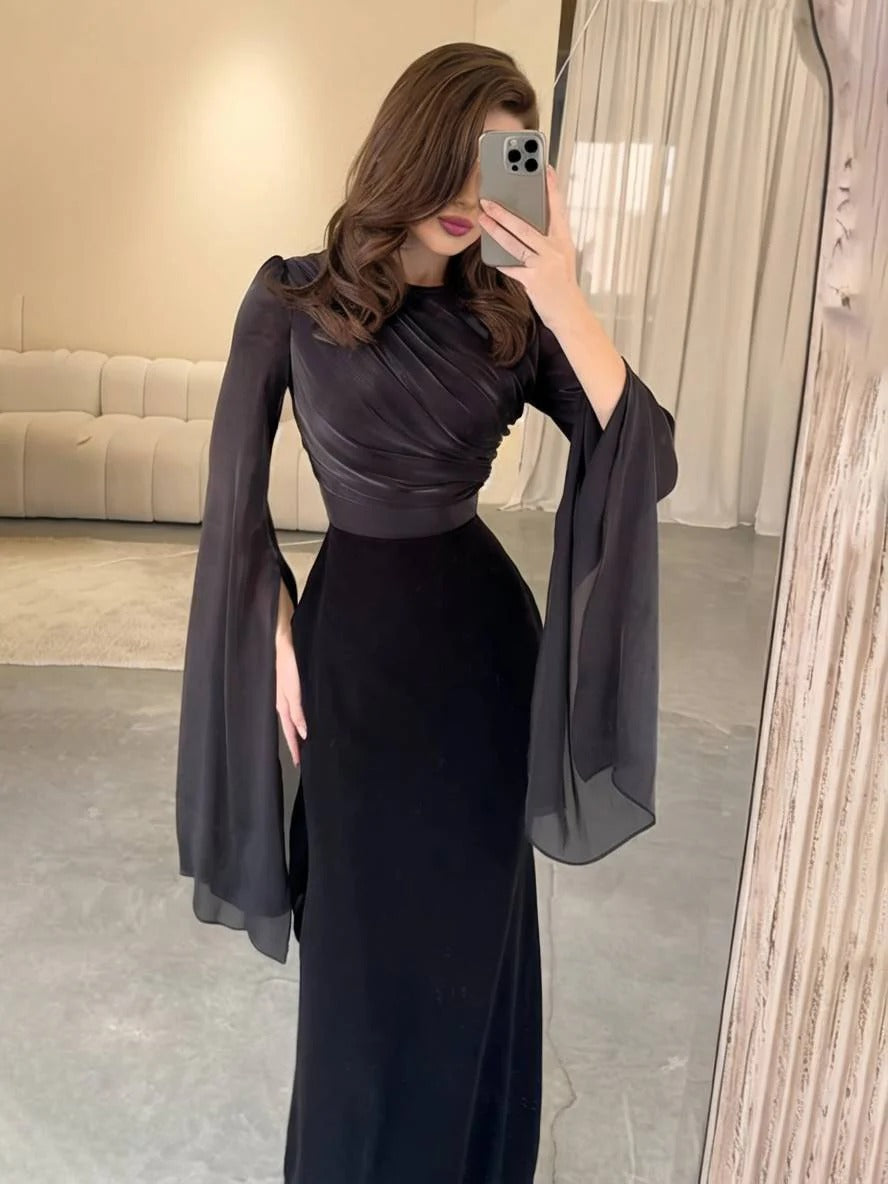Women’s Long Sleeve Cape Maxi Dress