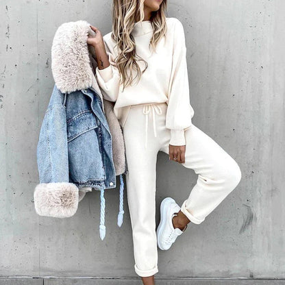Women’s Long Sleeve Knit Pants Set