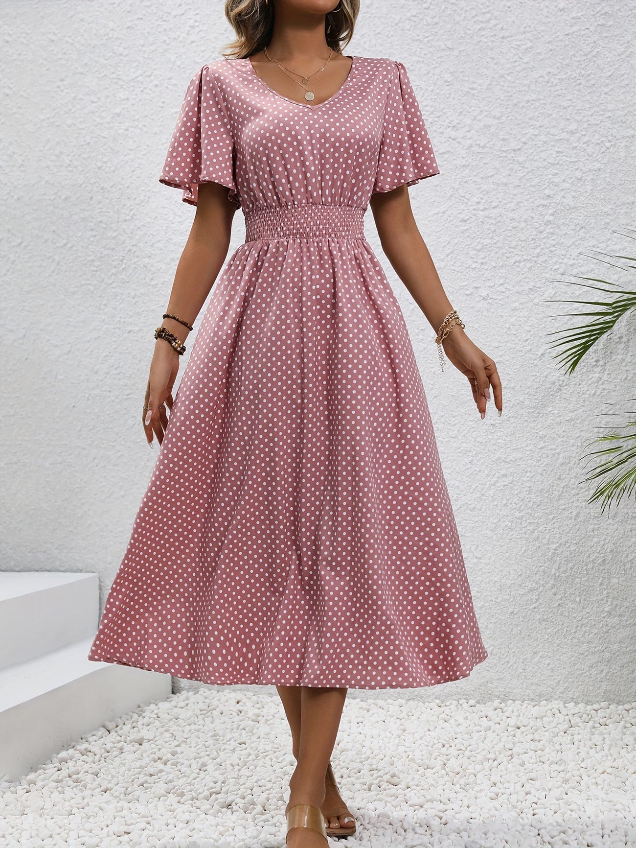 Women’s Midi Dress Polka Dot