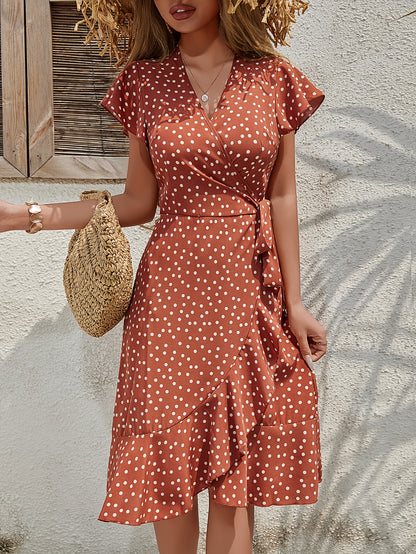 Women’s Midi Wrap Dress Polka Dot