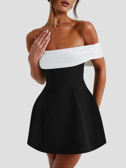 Women’s Off Shoulder Mini Dress with Bow Detail
