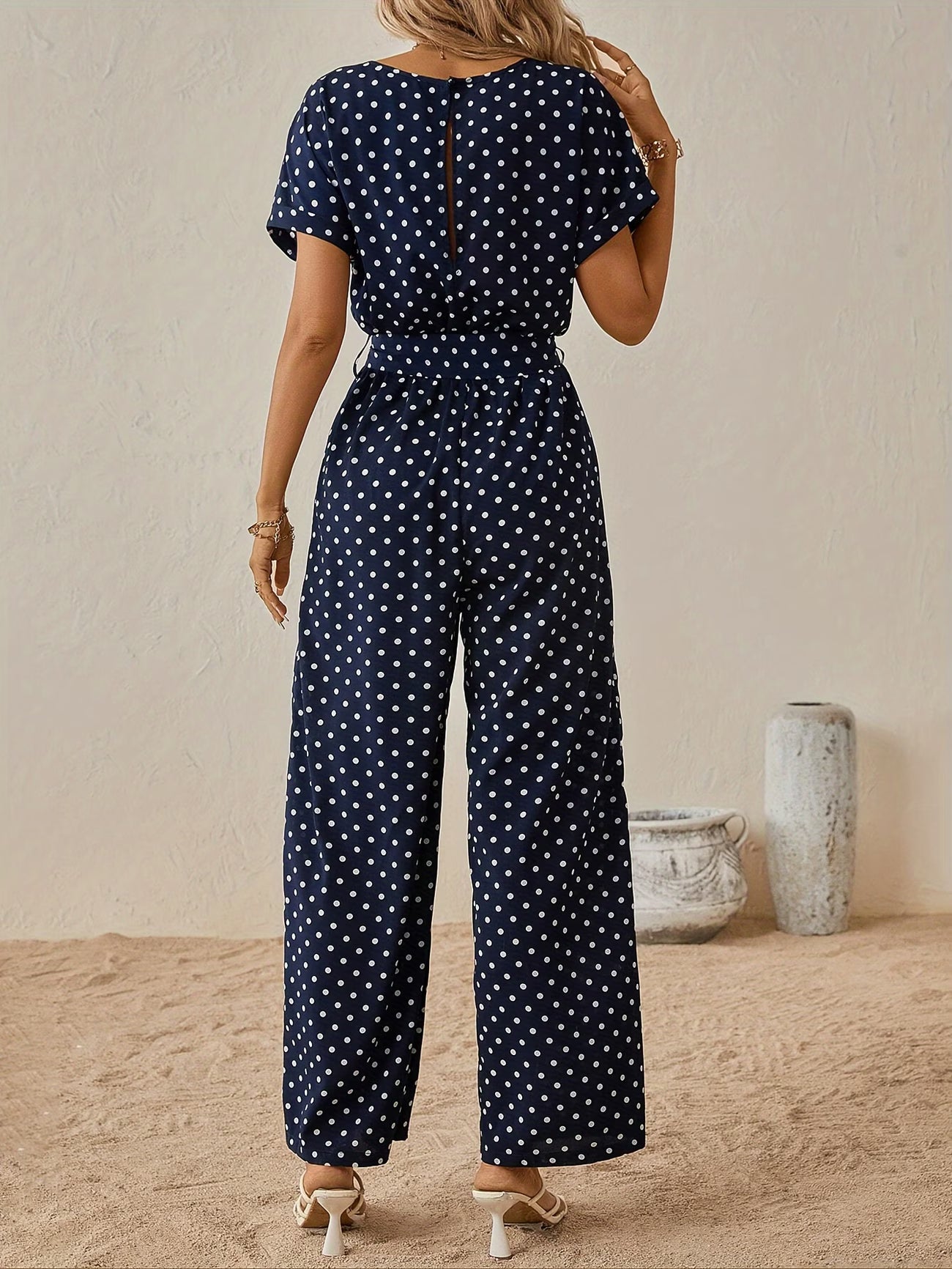 Women’s Off Shoulder Polka Dot Jumpsuit