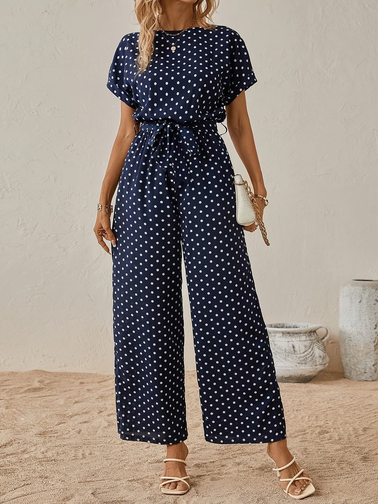 Women’s Off Shoulder Polka Dot Jumpsuit