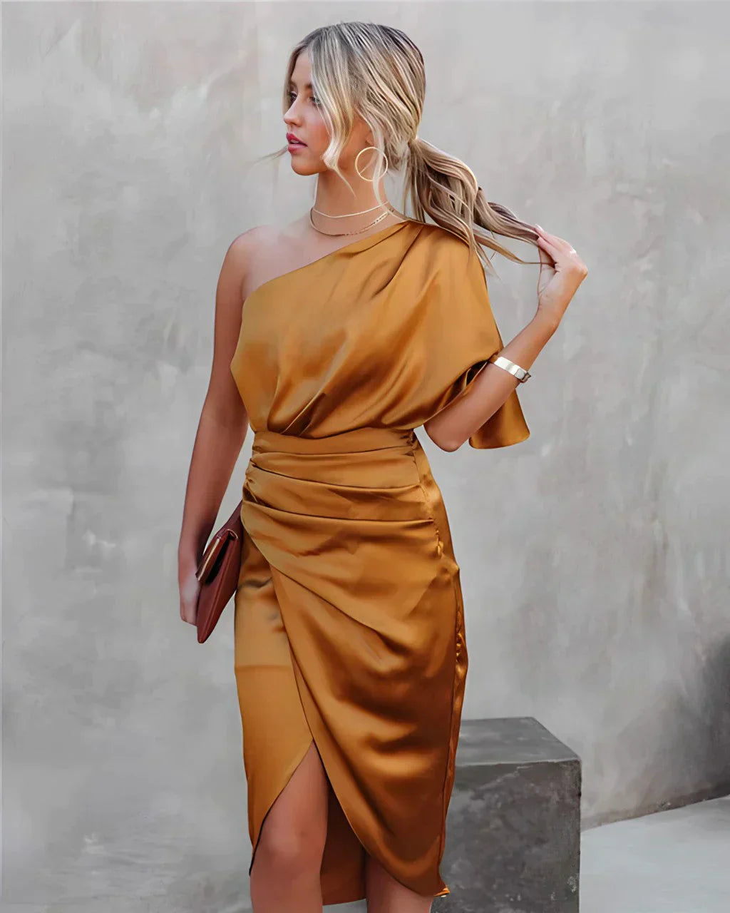 Women’s One Shoulder Midi Dress