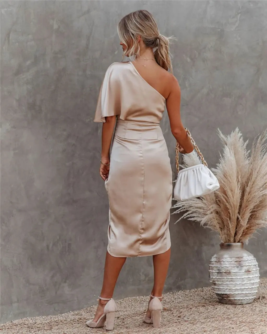 Women’s One Shoulder Midi Dress