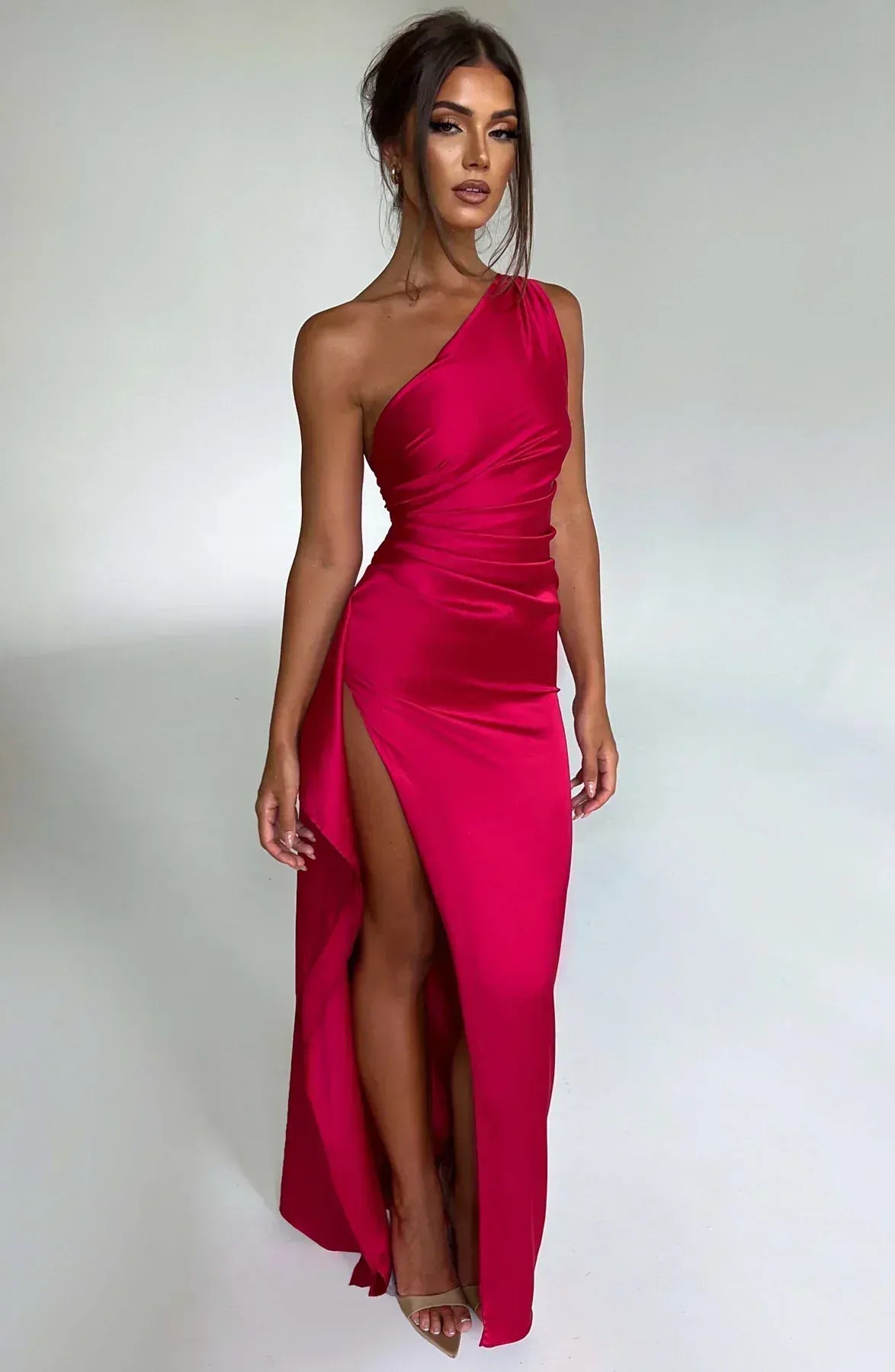 Women’s One-Shoulder Slit Maxi Dress