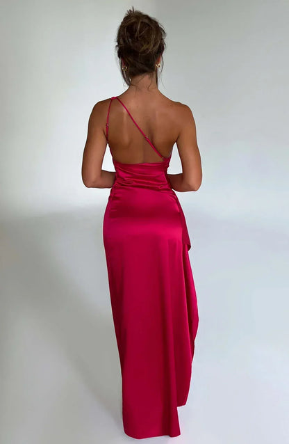 Women’s One-Shoulder Slit Maxi Dress