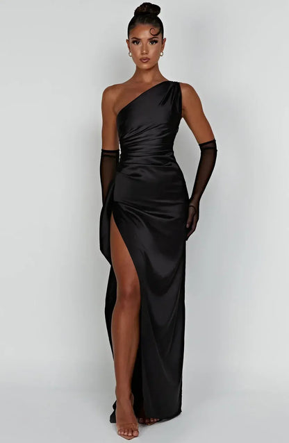 Women’s One-Shoulder Slit Maxi Dress