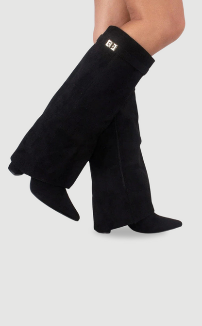 Women’s Pointed Toe Buckle Knee-High Boots