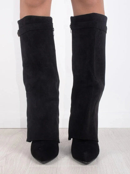 Women’s Pointed Toe Buckle Knee-High Boots