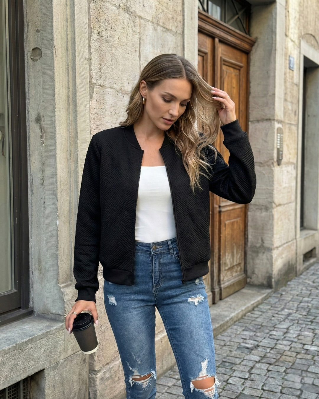 Women’s Quilted Bomber Jacket