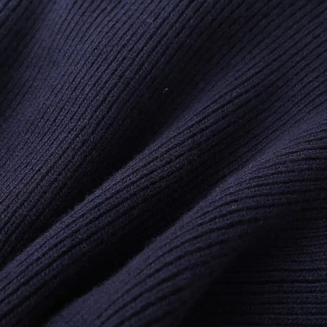 Women’s Ribbed Knit Denim Trim Cardigan