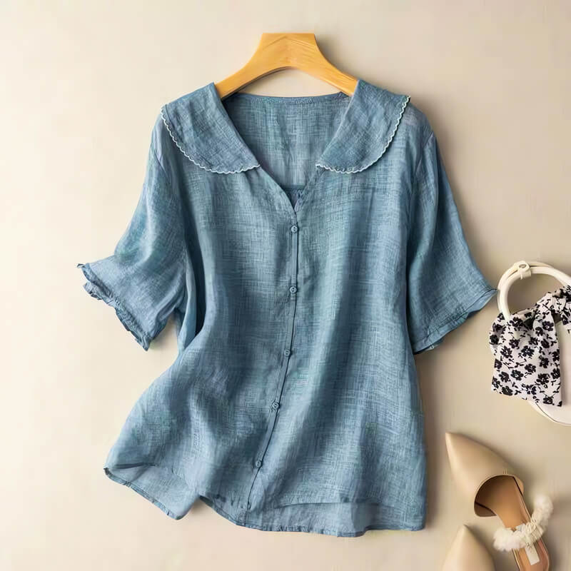 Women’s Short Sleeve Button Blouse