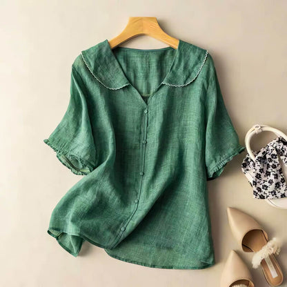 Women’s Short Sleeve Button Blouse