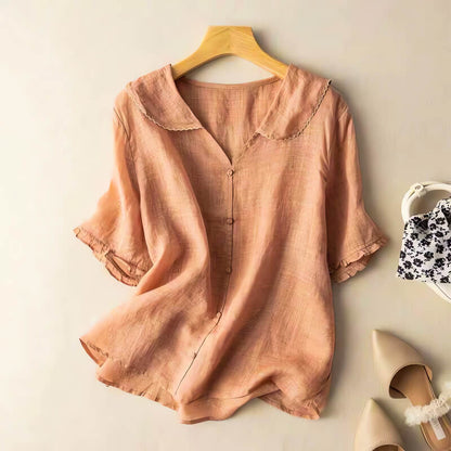 Women’s Short Sleeve Button Blouse