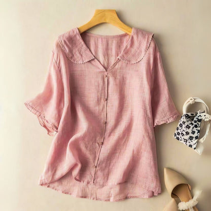 Women’s Short Sleeve Button Blouse