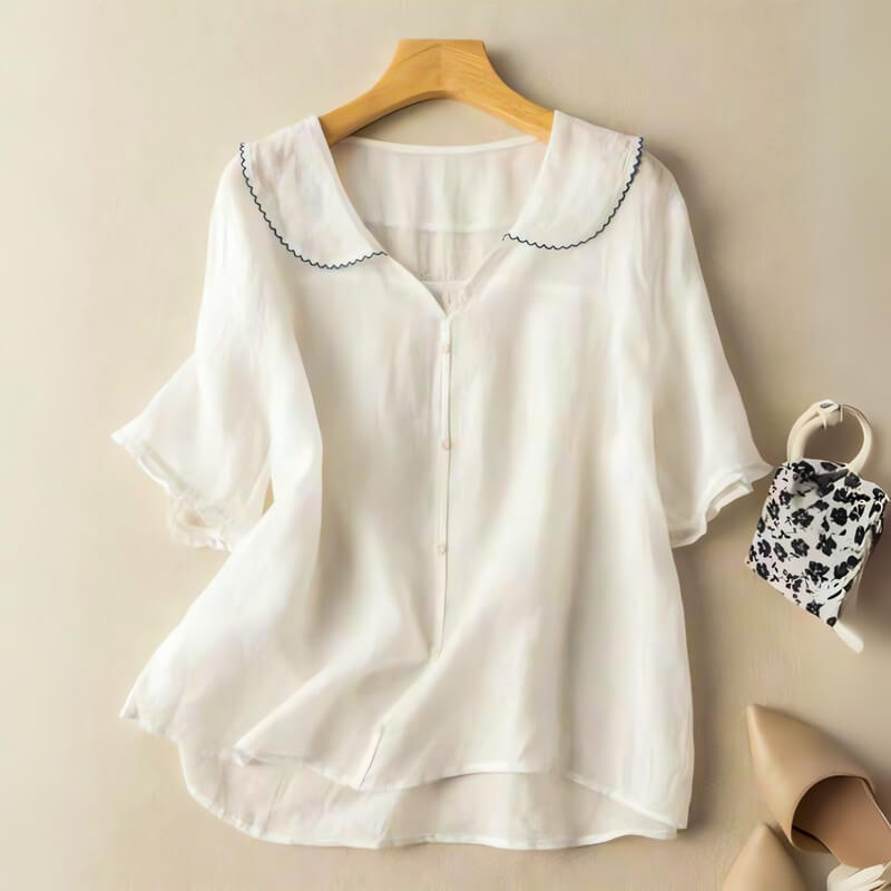 Women’s Short Sleeve Button Blouse