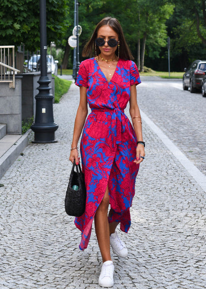 Women’s Short Sleeve Wrap Maxi Dress