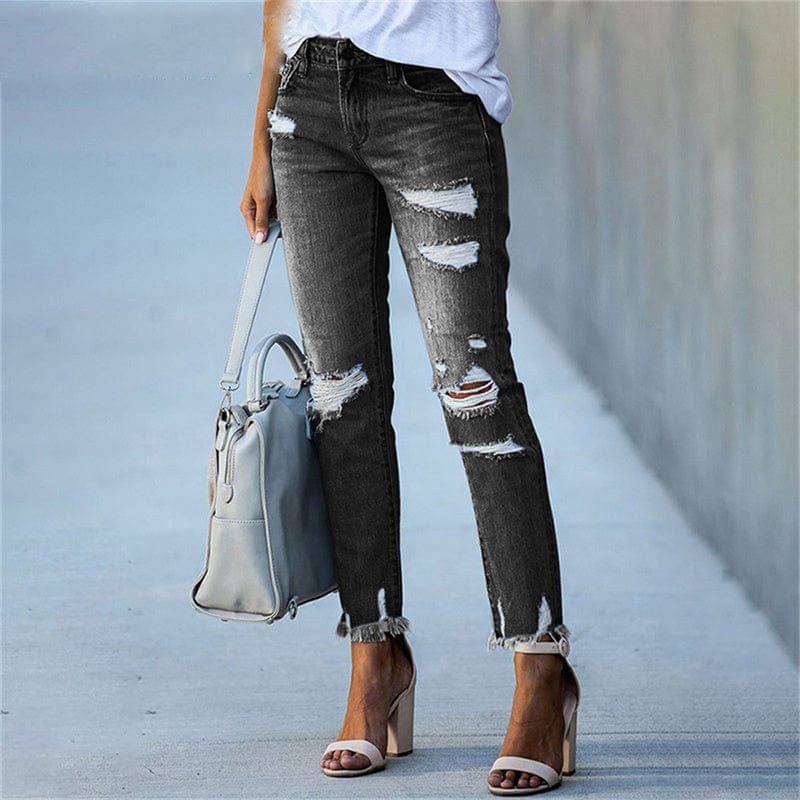 Women’s Skinny Denim Pants Distressed