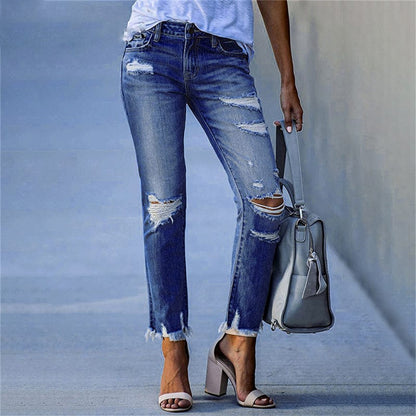 Women’s Skinny Denim Pants Distressed